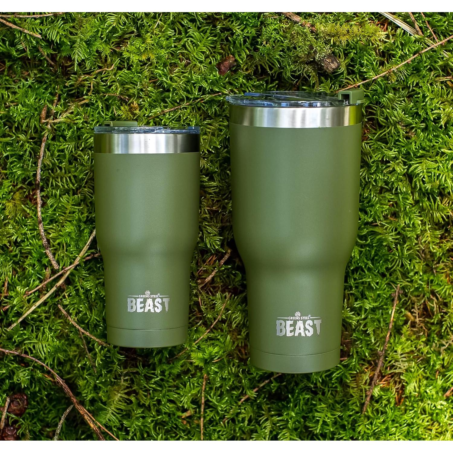 Taza Aislada 30 oz Greens Steel Acero Inoxidable Verde Militar