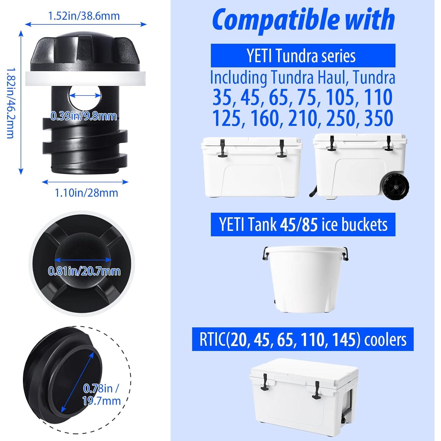 Tapón de Drenaje YETI para Cooler - Paquete de 2 Accesorios