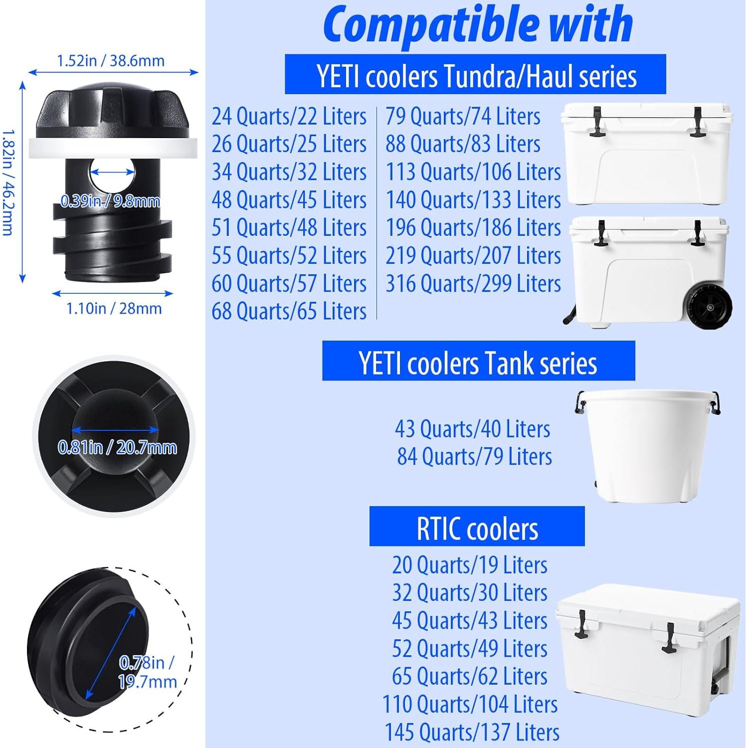 Tapón de Drenaje YETI para Cooler - Paquete de 2 Accesorios