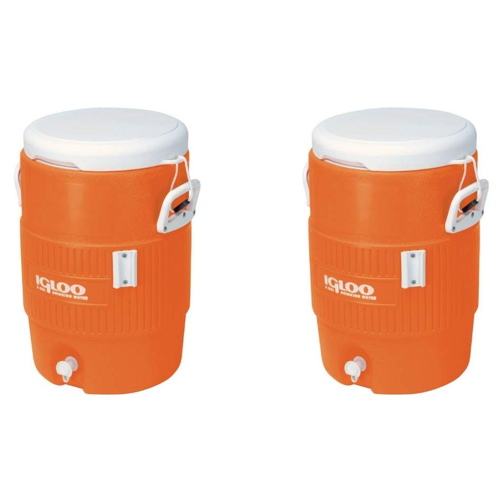 Enfriador de Bebidas Igloo 5 Galones Naranja con Tapa Asiento