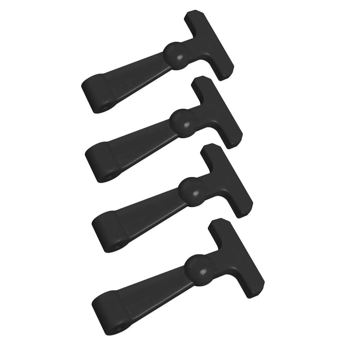 4 Pestillos de Refrigerador Ciuouient Alta Resistencia Negro