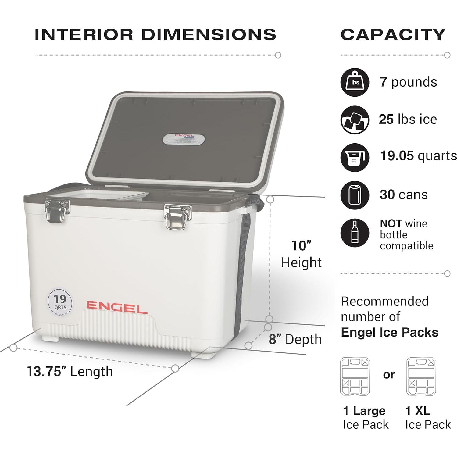 Cooler Engel Drybox 19Qt A Prueba de Fugas Marrón