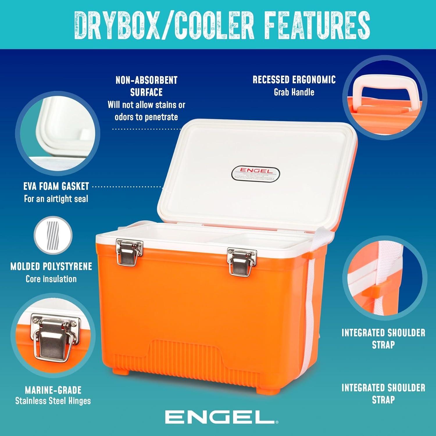 Cooler Engel Drybox 19Qt A Prueba de Fugas Marrón