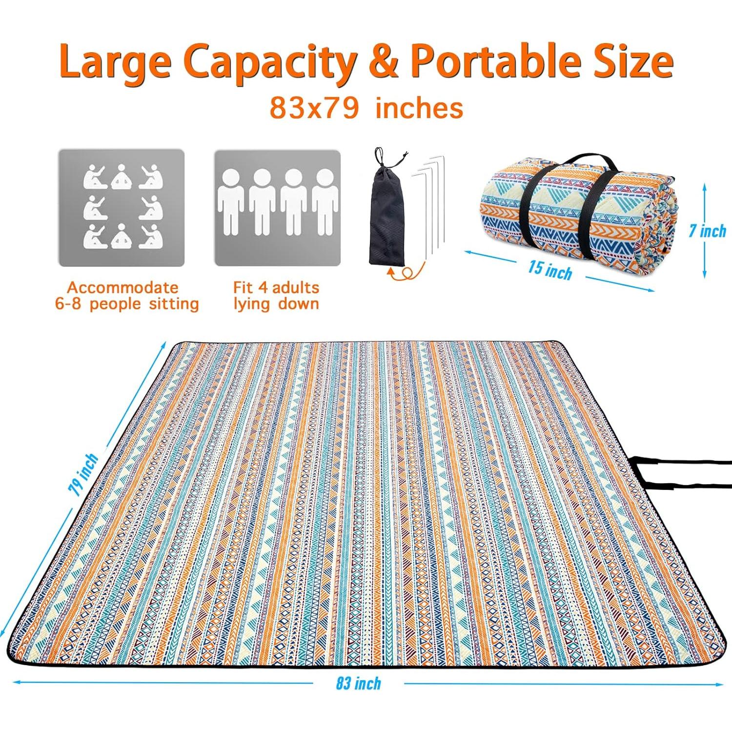 Manta de Picnic Extra Grande PY SUPER MODE 210x200 cm Impermeable