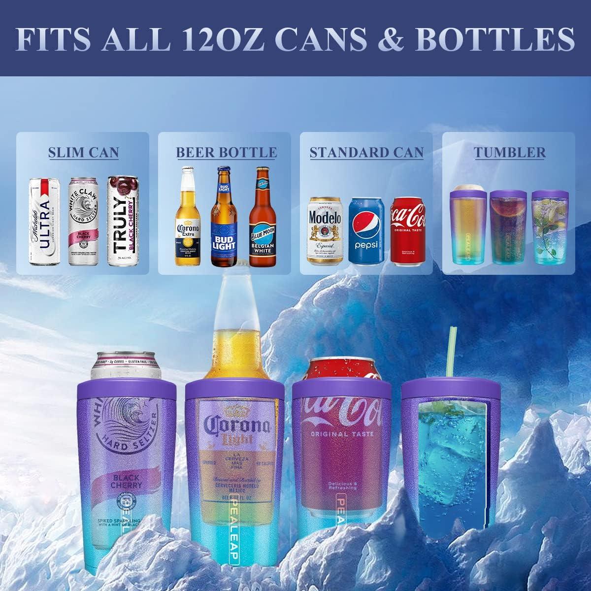 Enfriador de Latas Aislado PEALEAP 4 en 1 Acero Inoxidable 12 OZ