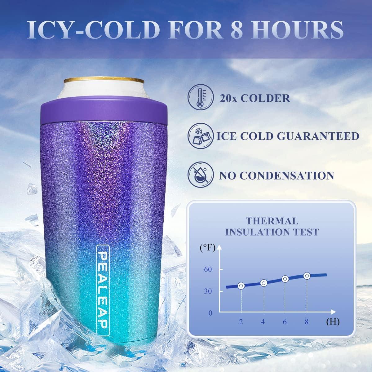 Enfriador de Latas Aislado PEALEAP 4 en 1 Acero Inoxidable 12 OZ