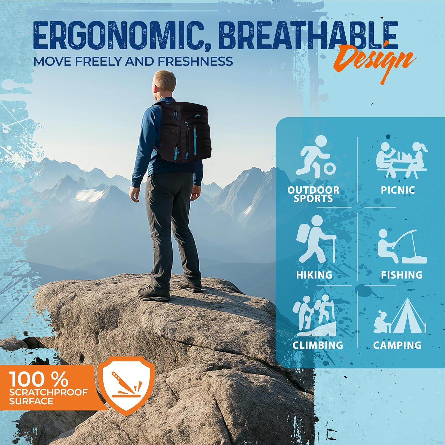 Mochila Cooler Aislada Chillrover 27L Azul - 44 Latas