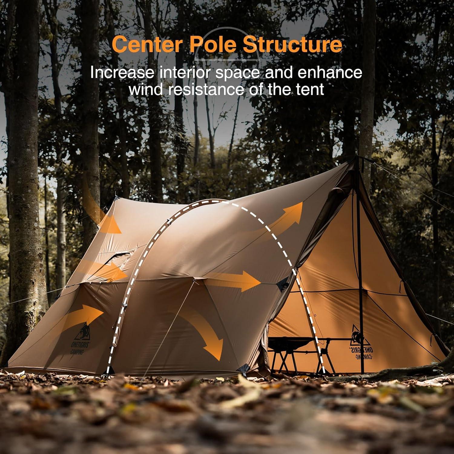Carpa OneTigris ASH Canopy para 4 Personas, Impermeable y Resistente