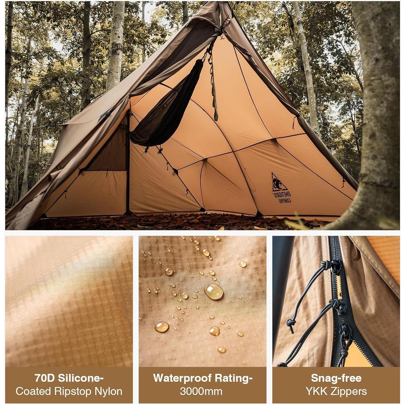 Carpa OneTigris ASH Canopy para 4 Personas, Impermeable y Resistente