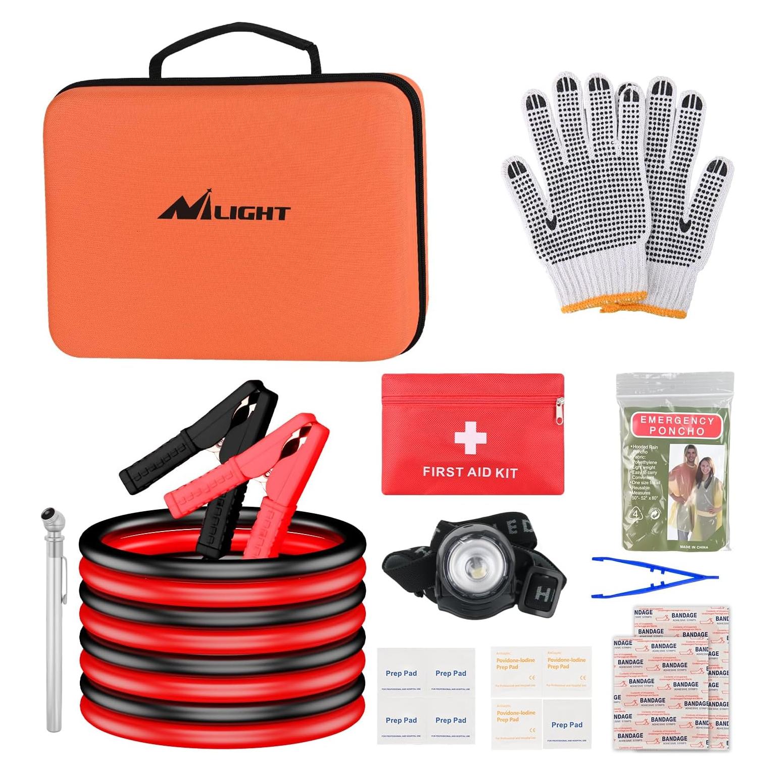 Kit de Emergencia para Automóvil Nilight 10170K con Primeros Auxilios
