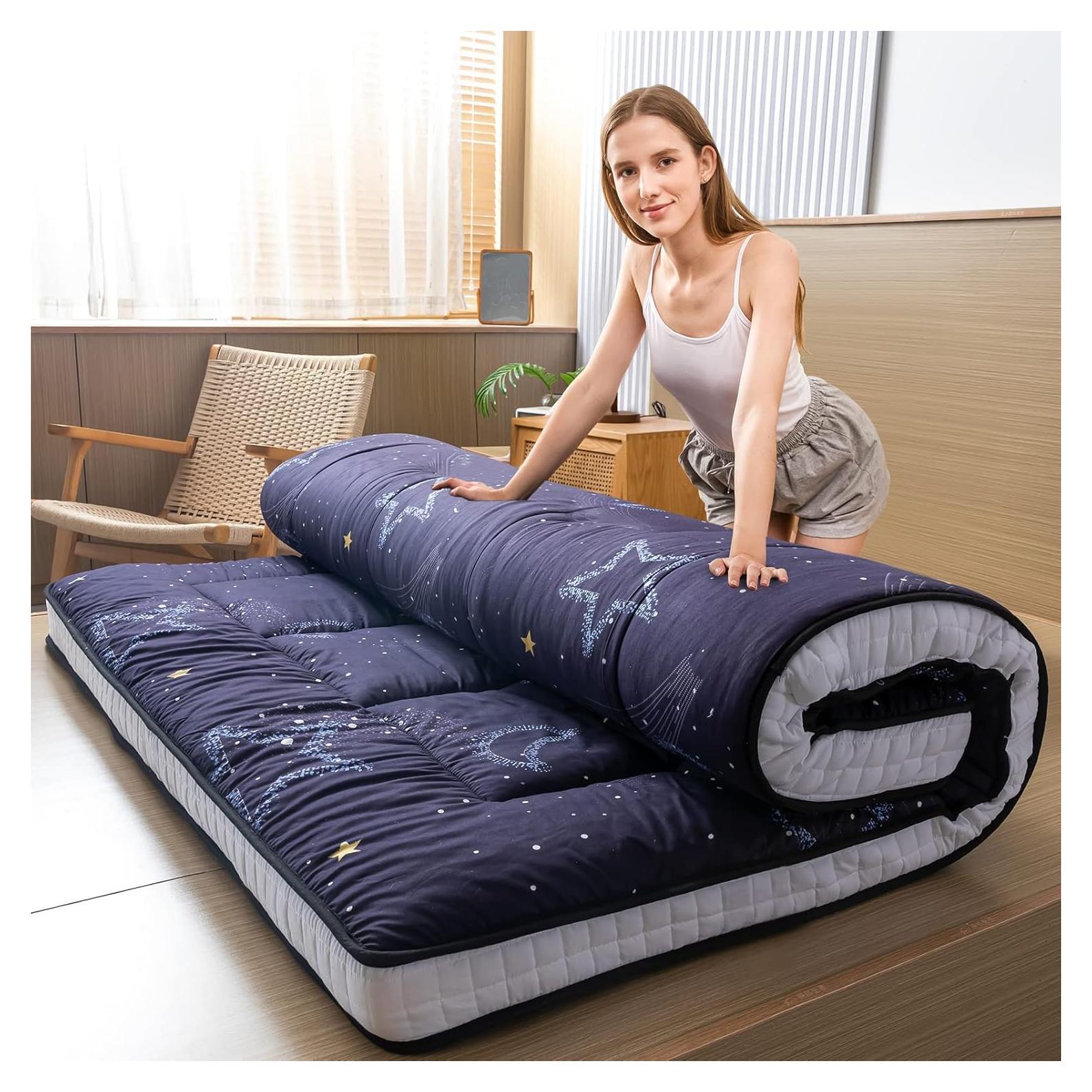 Colchón Futón MAXYOYO Rey Acolchado Luna y Estrella 203x198 cm