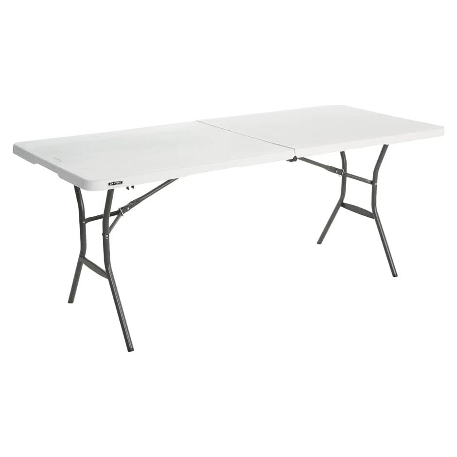 Mesa Plegable Esencial Lifetime 1.83 m Granito Blanco
