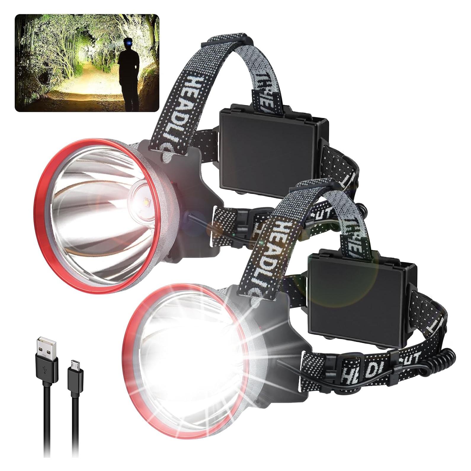 Linterna Frontal Recargable Aikertec LED 180000 Lúmenes IP67