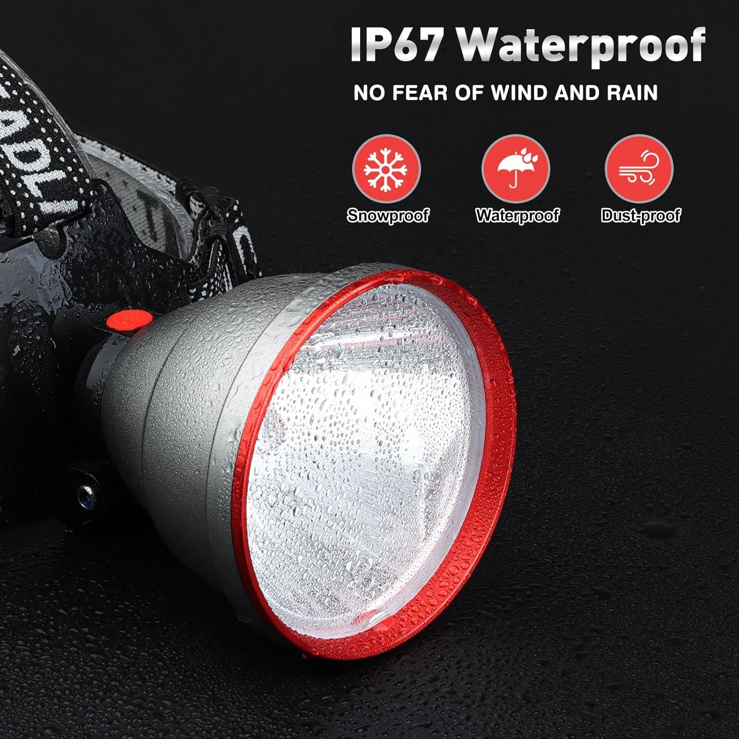 Linterna Frontal Recargable Aikertec LED 180000 Lúmenes IP67