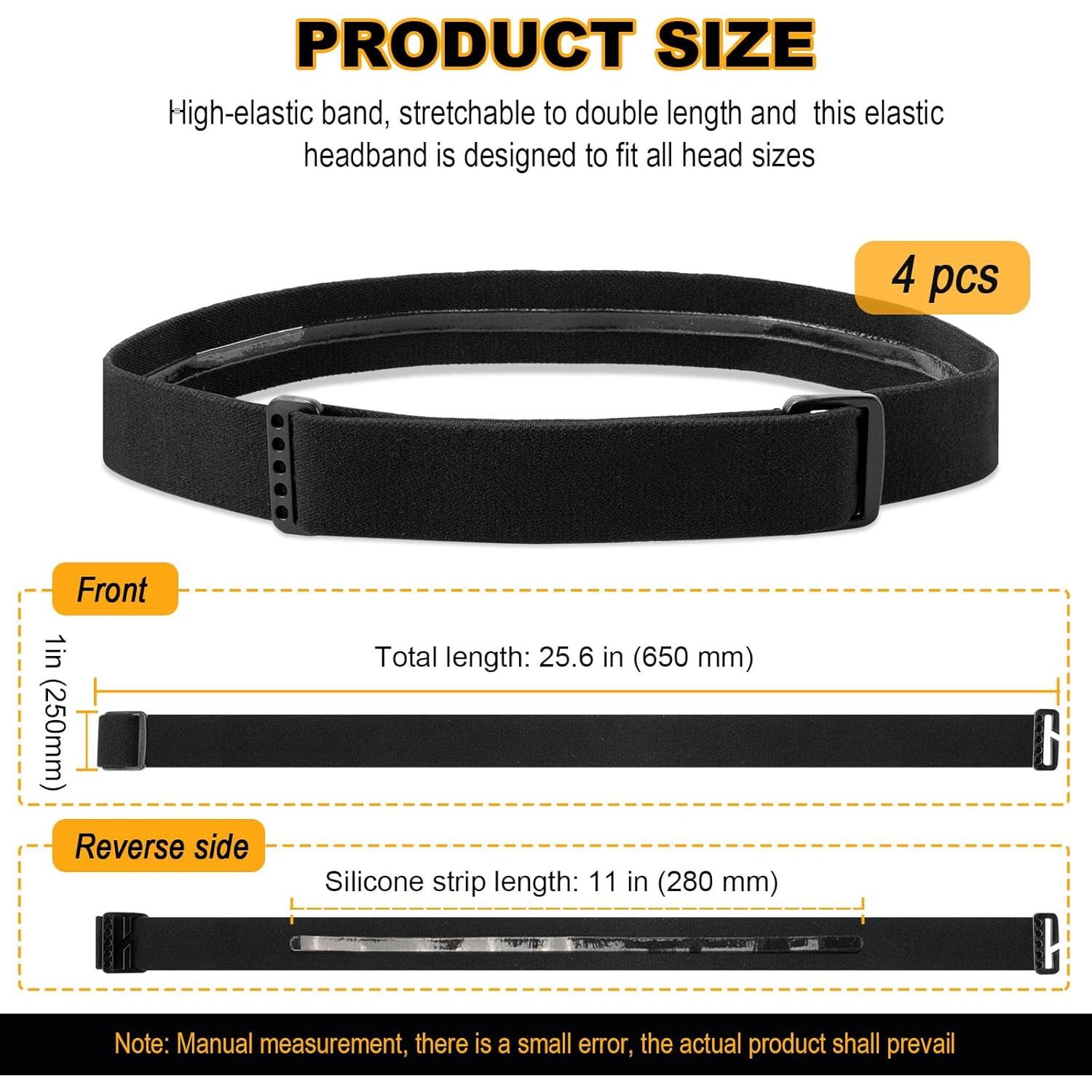 Paquete de 4 Correas de Reemplazo para Linterna Frontal Dairrr Fuuu