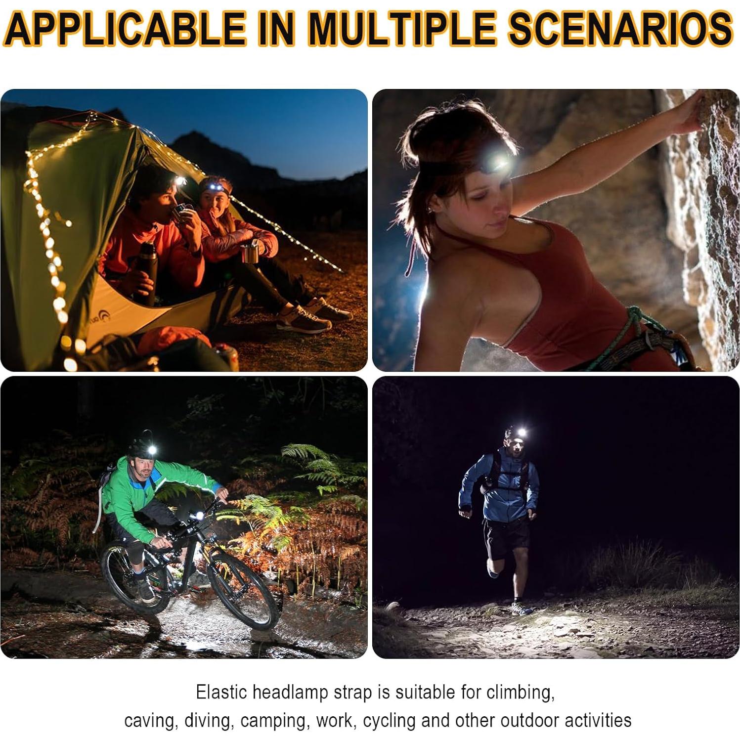 Paquete de 4 Correas de Reemplazo para Linterna Frontal Dairrr Fuuu