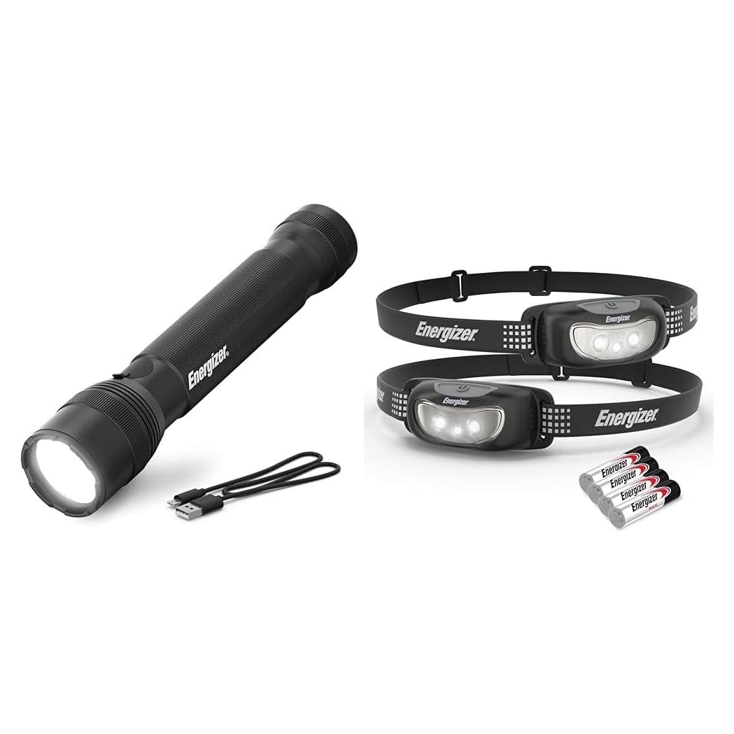 Linterna Táctica LED Energizer TacR-1000 + 2 Lámparas Frontales