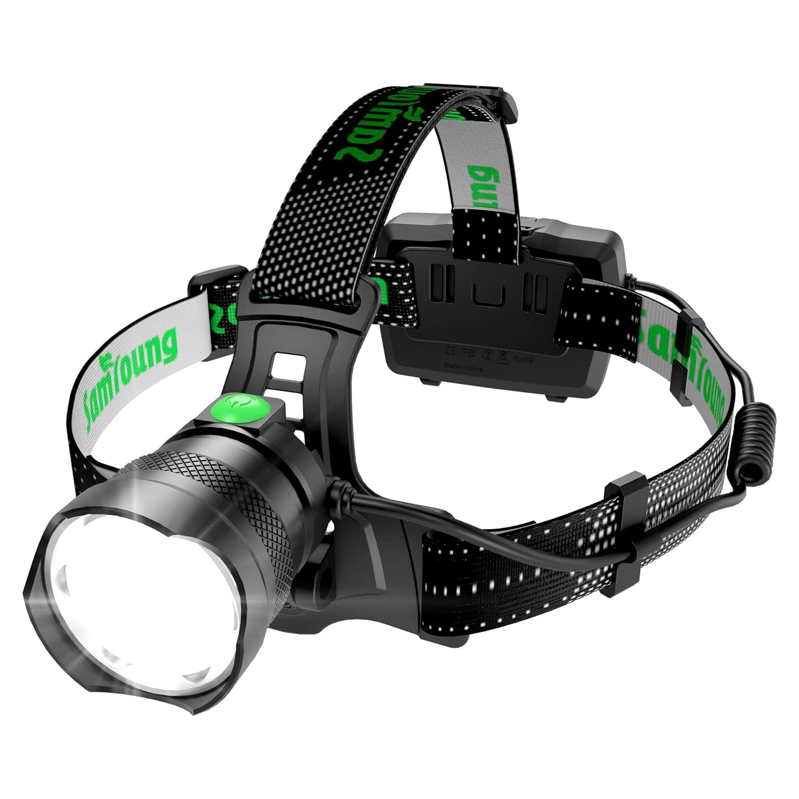 Linterna Frontal LED Samyoung 2000 Lúmenes 7 Modos 50h