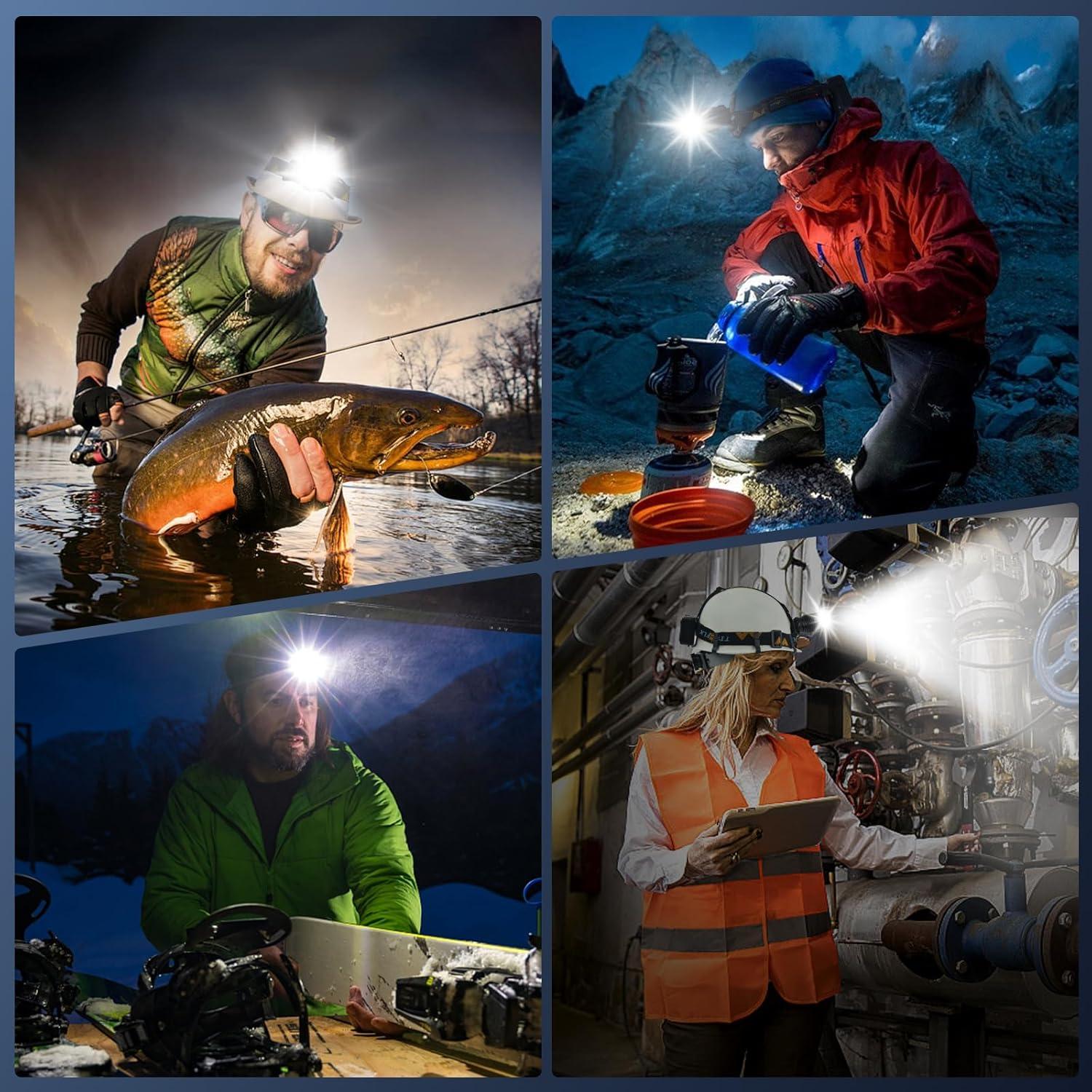 Linterna Frontal TIROFLX 16000 Lux 12 Modos IP65 Recargable