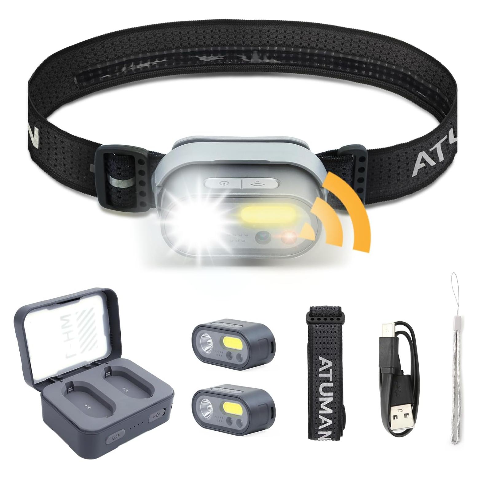 Linterna Frontal LED Recargable MH1 con Sensor de Movimiento