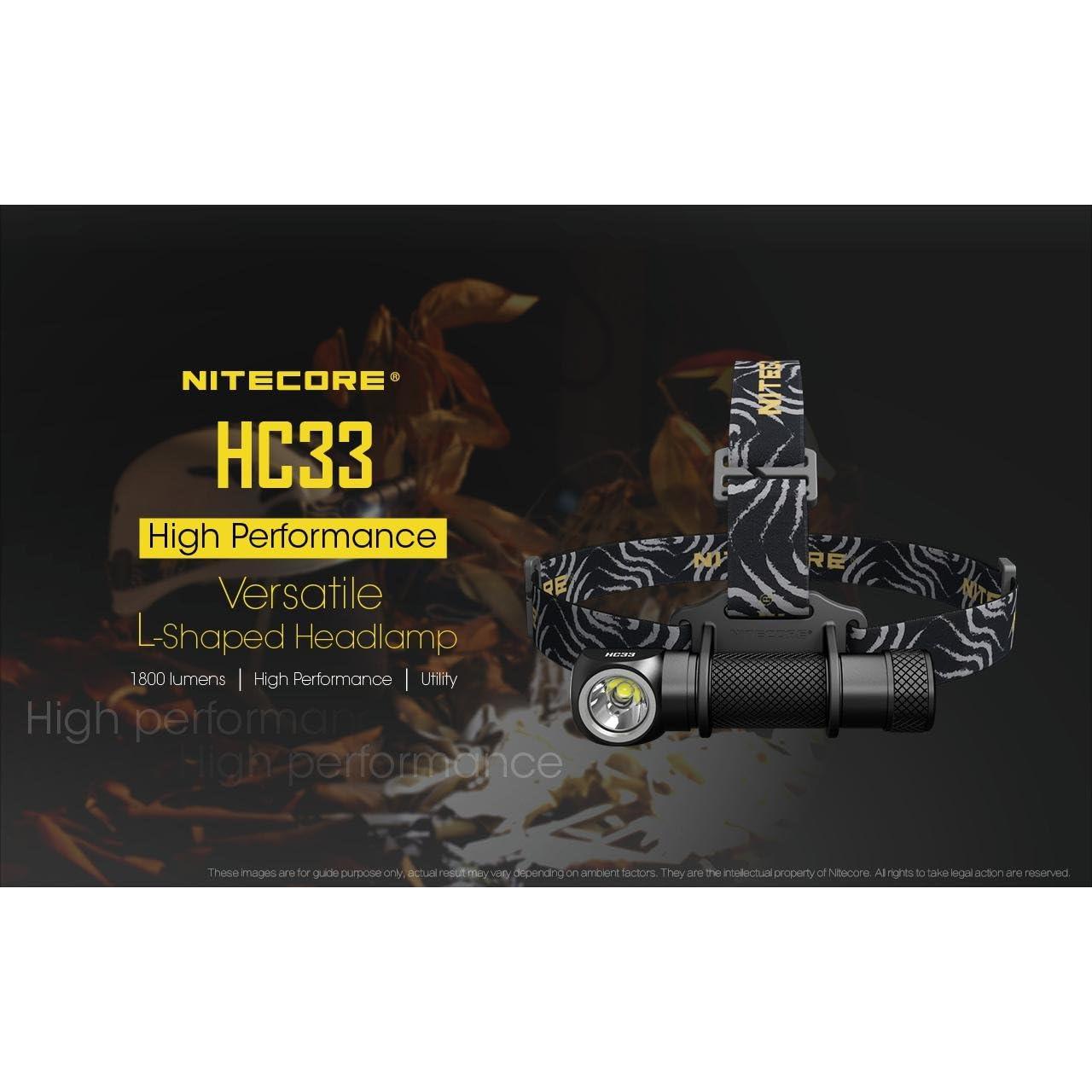 Paquete de Linternas Frontales Nitecore HC33 y UT32 - 1800 y 1100 Lúmenes