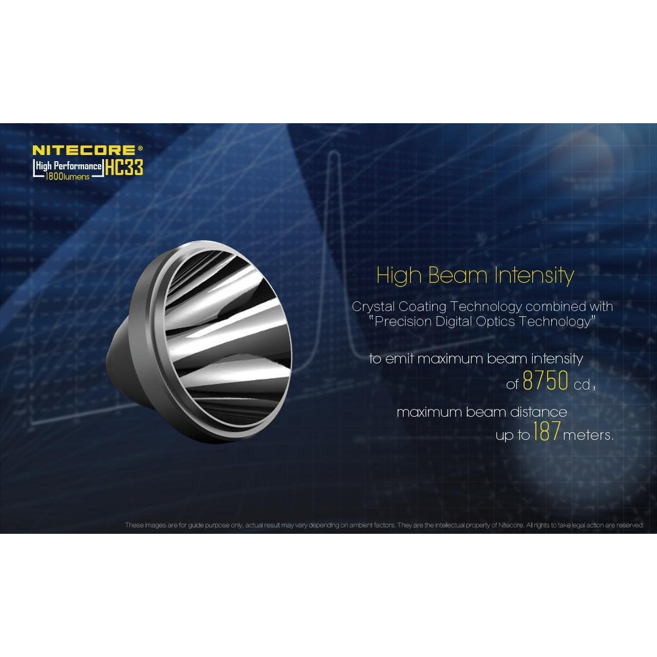 Paquete de Linternas Frontales Nitecore HC33 y UT32 - 1800 y 1100 Lúmenes