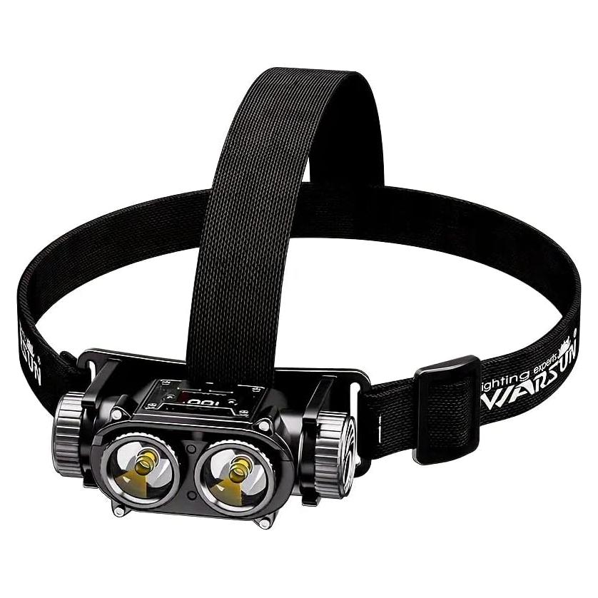 Linterna Frontal Recargable WARSUN 1500 Lúmenes IPX6