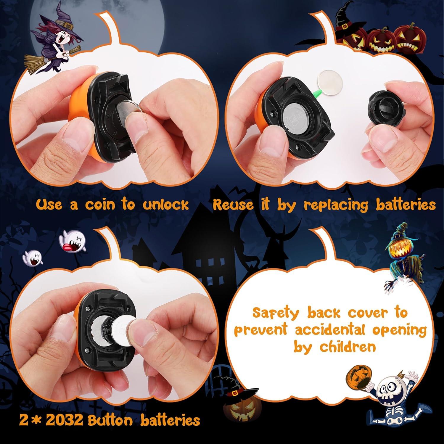 Linterna Frontal LED EverBrite Halloween 5 Piezas Naranja