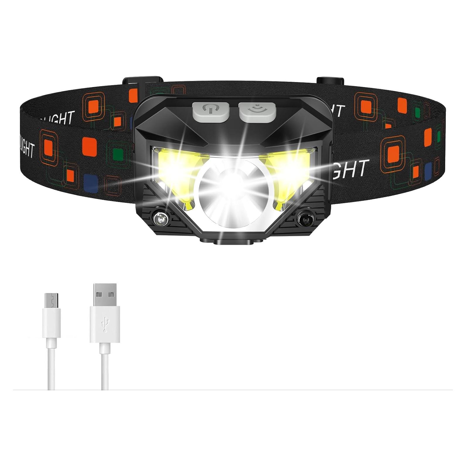 Linterna Frontal LHKNL LED Recargable 8 Modos IPX4 53g