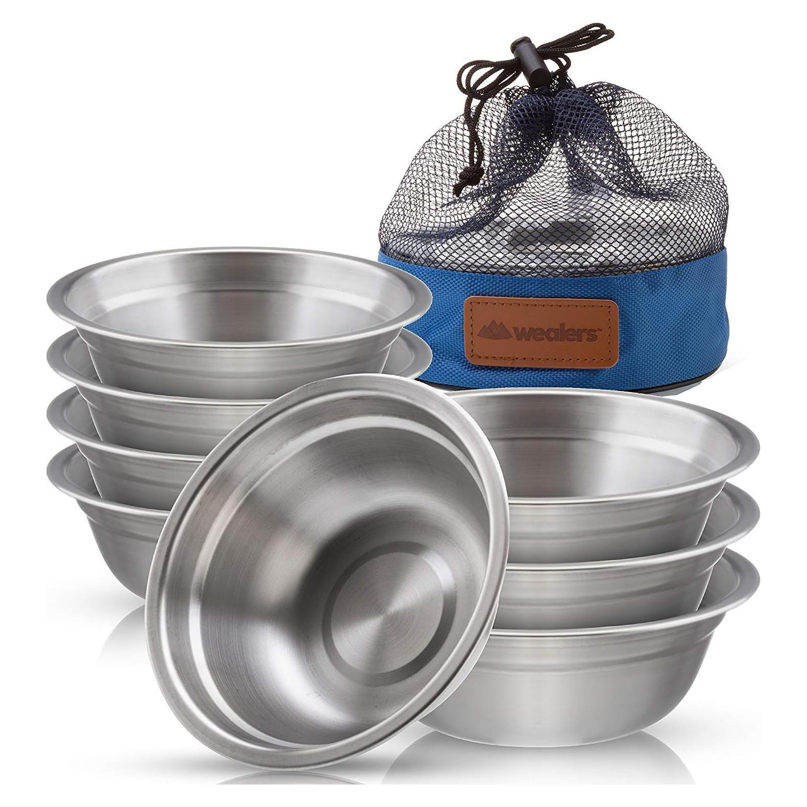 Juego de Cuencos de Acero Inoxidable Wealers 8 Piezas 15.24 cm