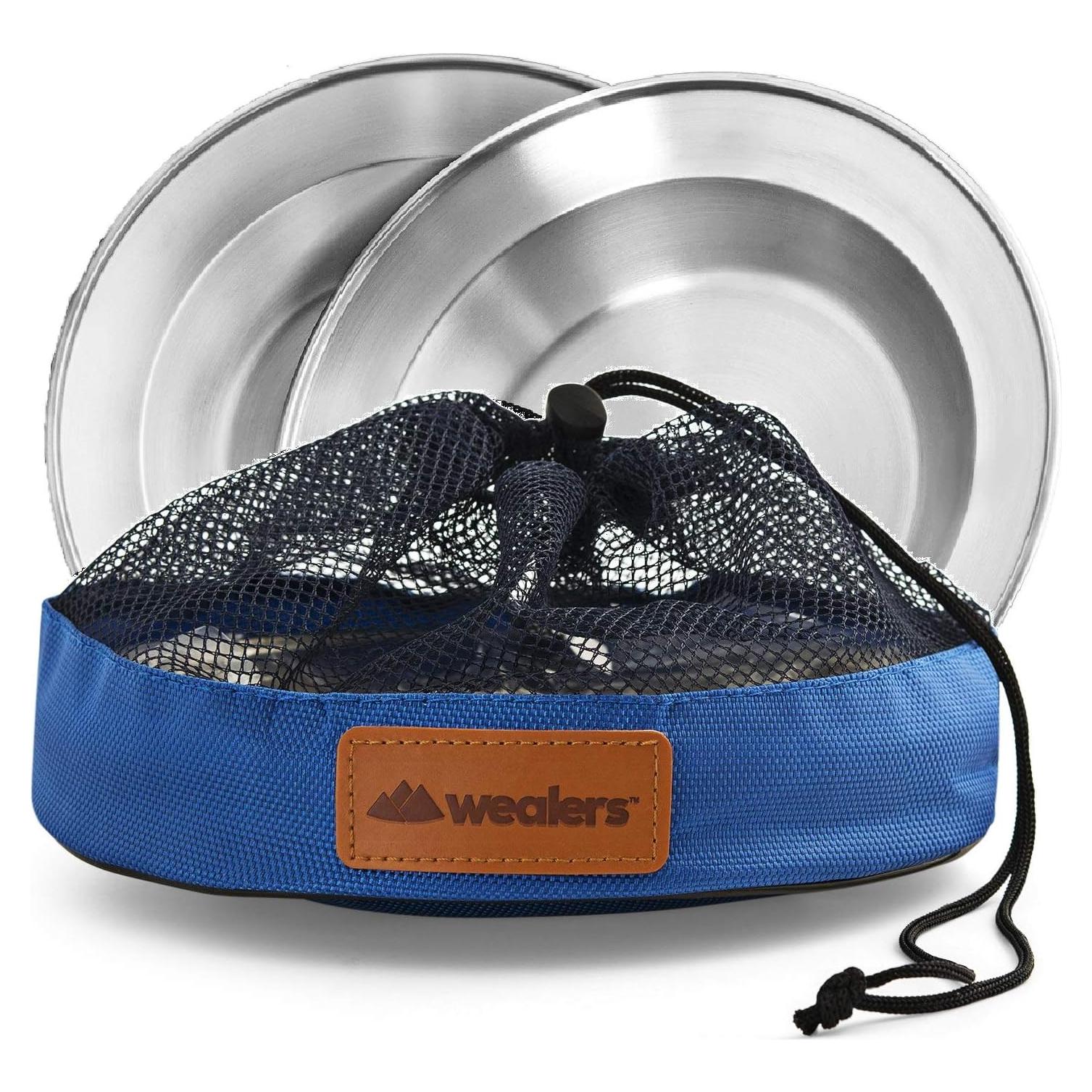 Juego de Platos de Acero Inoxidable Wealers para 2 Personas