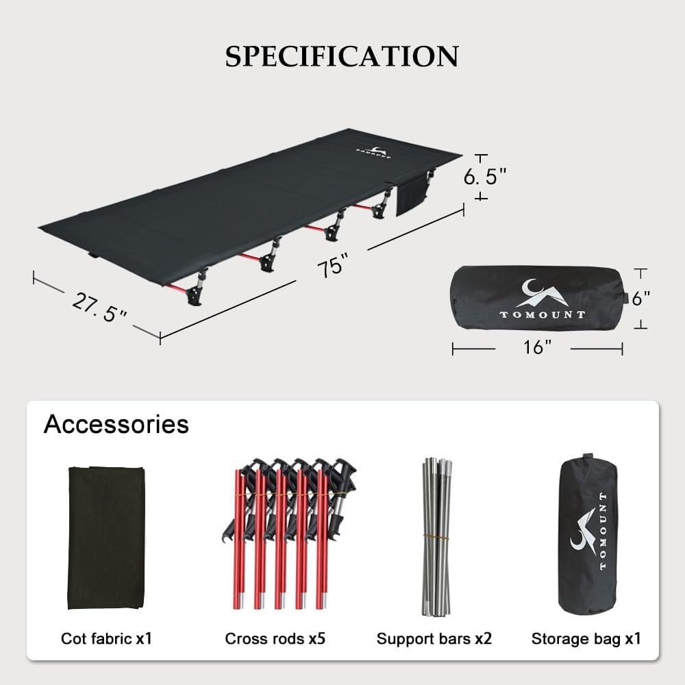 Cama de Camping Plegable SMLFIT Ultraligera 2.1 kg Resistente