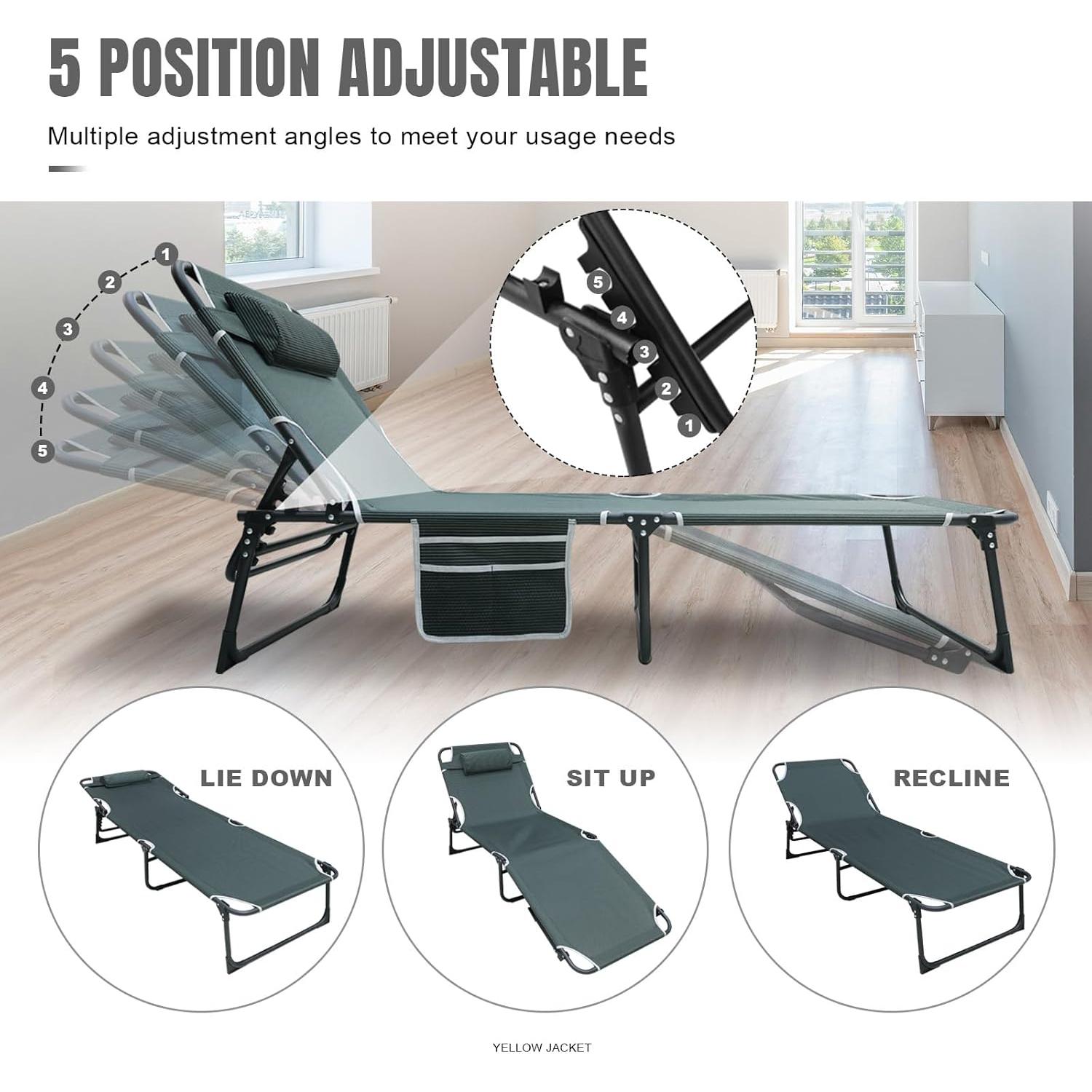 Cama Plegable YELLOW JACKET con Colchón Ajustable 5 Posiciones