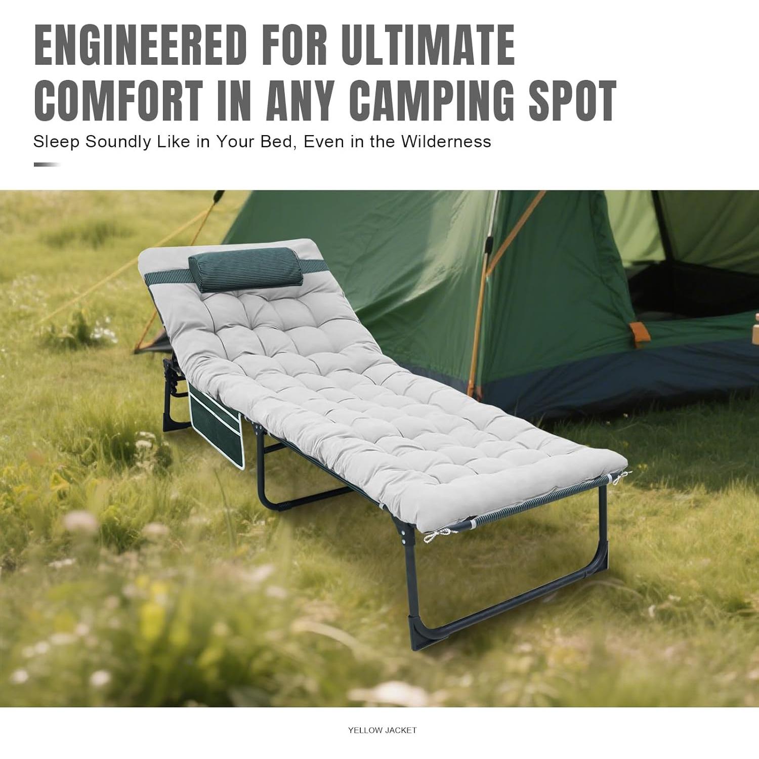 Cama Plegable YELLOW JACKET con Colchón Ajustable 5 Posiciones