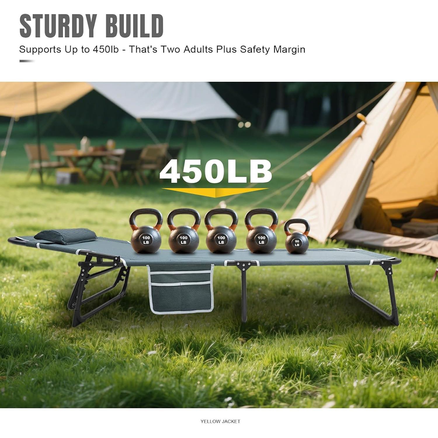 Cama Plegable YELLOW JACKET con Colchón Ajustable 5 Posiciones