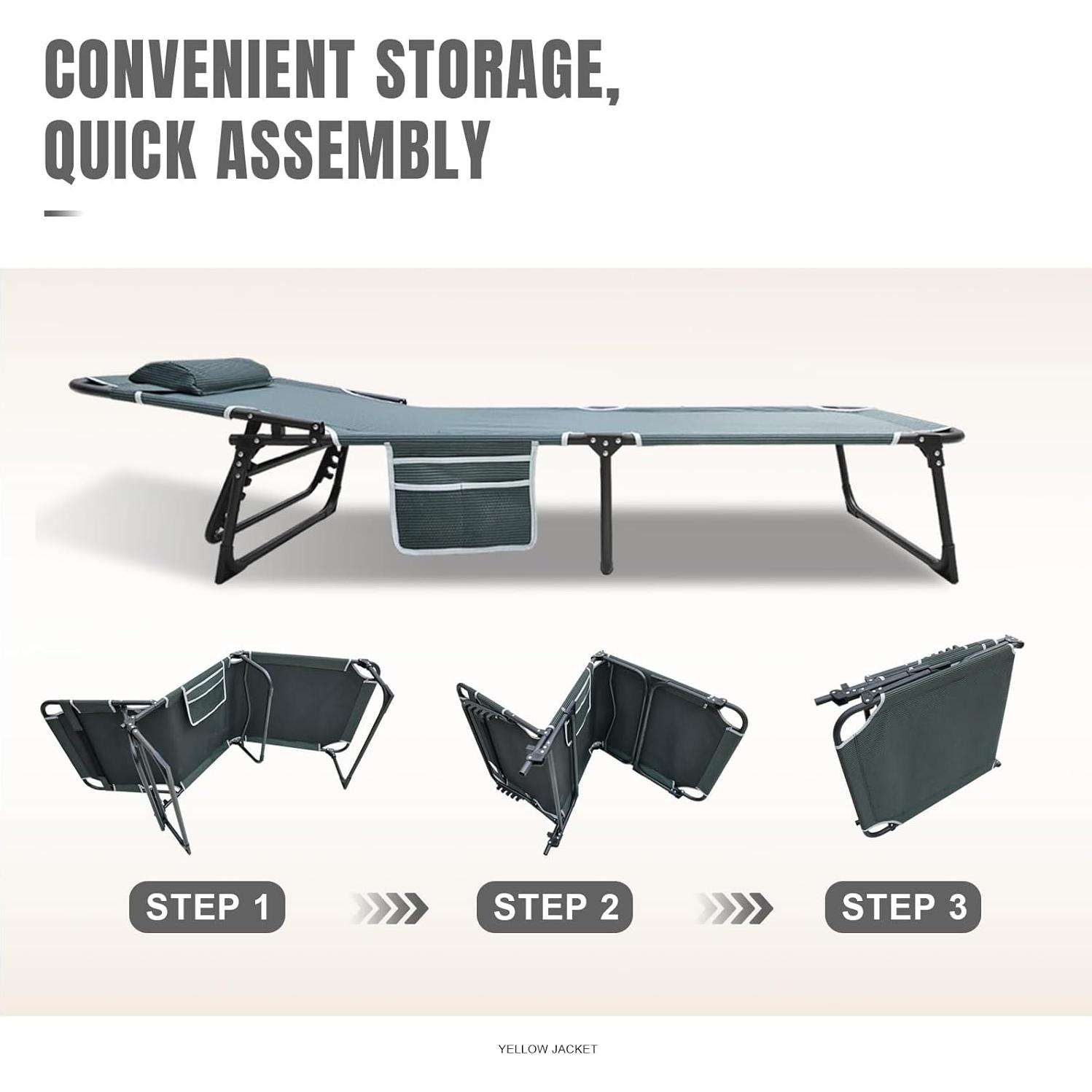 Cama Plegable YELLOW JACKET con Colchón Ajustable 5 Posiciones