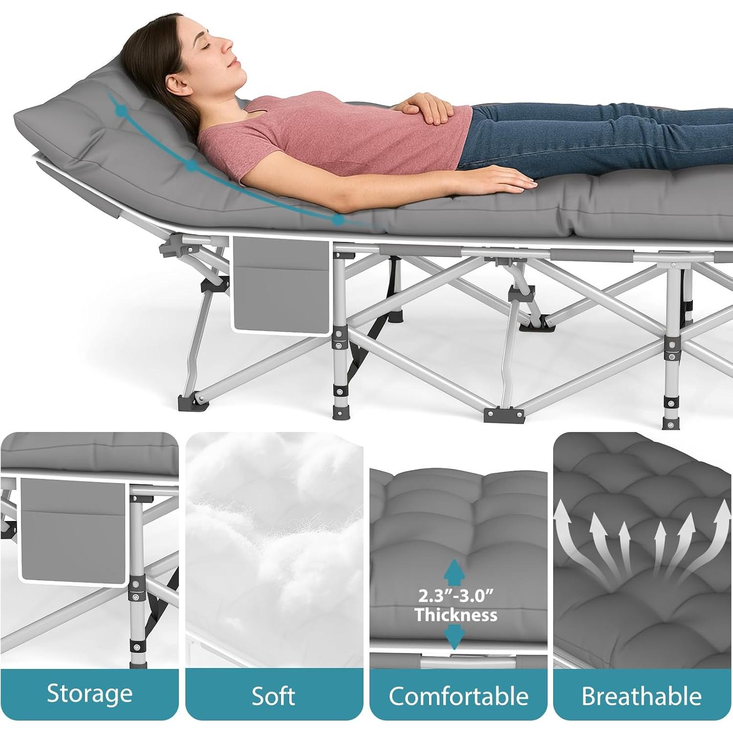 Cama Plegable Camping Fenbeli 2PACK Alta Resistencia 190.5x71.1cm