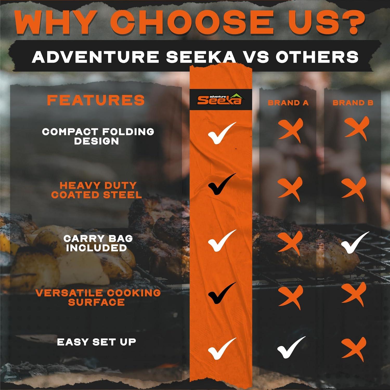 Parrilla de Campamento Plegable Adventure Seeka 4.75 kg