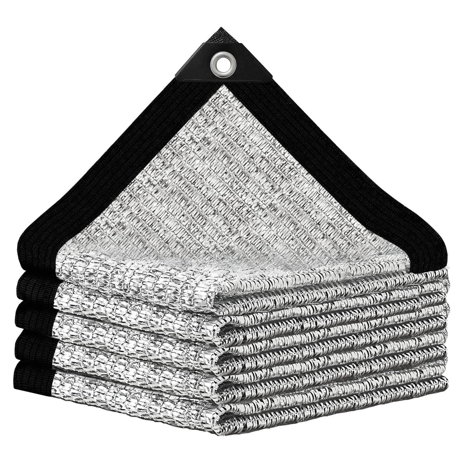 Tela de Sombra Aluminio BXAEYIPOR 3.05x3.05m 80% UV Plata