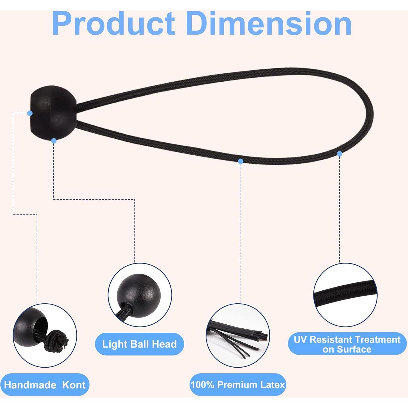 Cuerdas Bungee de Bola Skytened 30 Piezas Alta Resistencia 6-9-11 cm