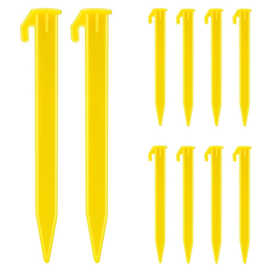 Paquete de 10 Estacas de Plástico Amarillas TKYPZY 12.7 cm