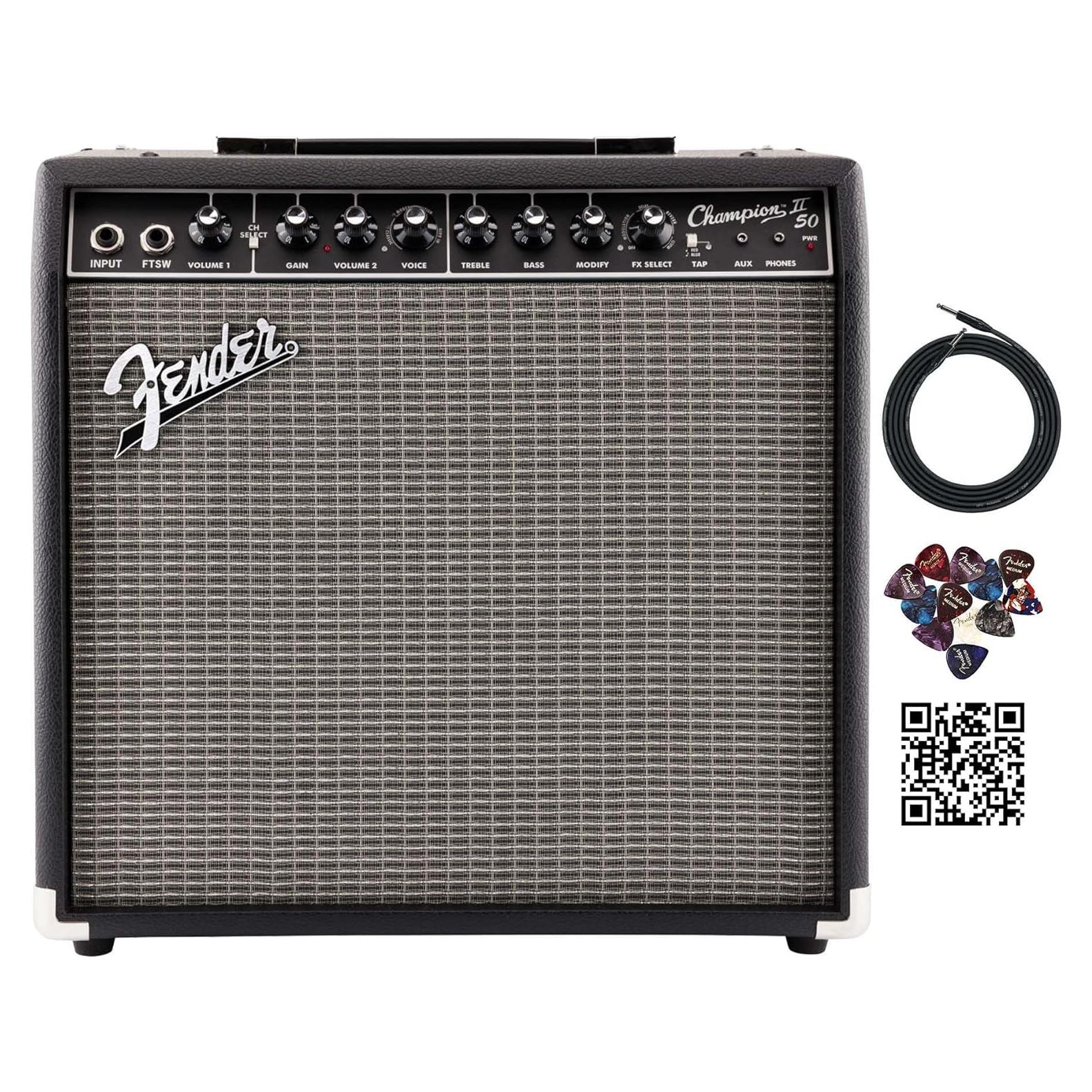 Amplificador Combo Fender Champion II 50W con Efectos y Cable