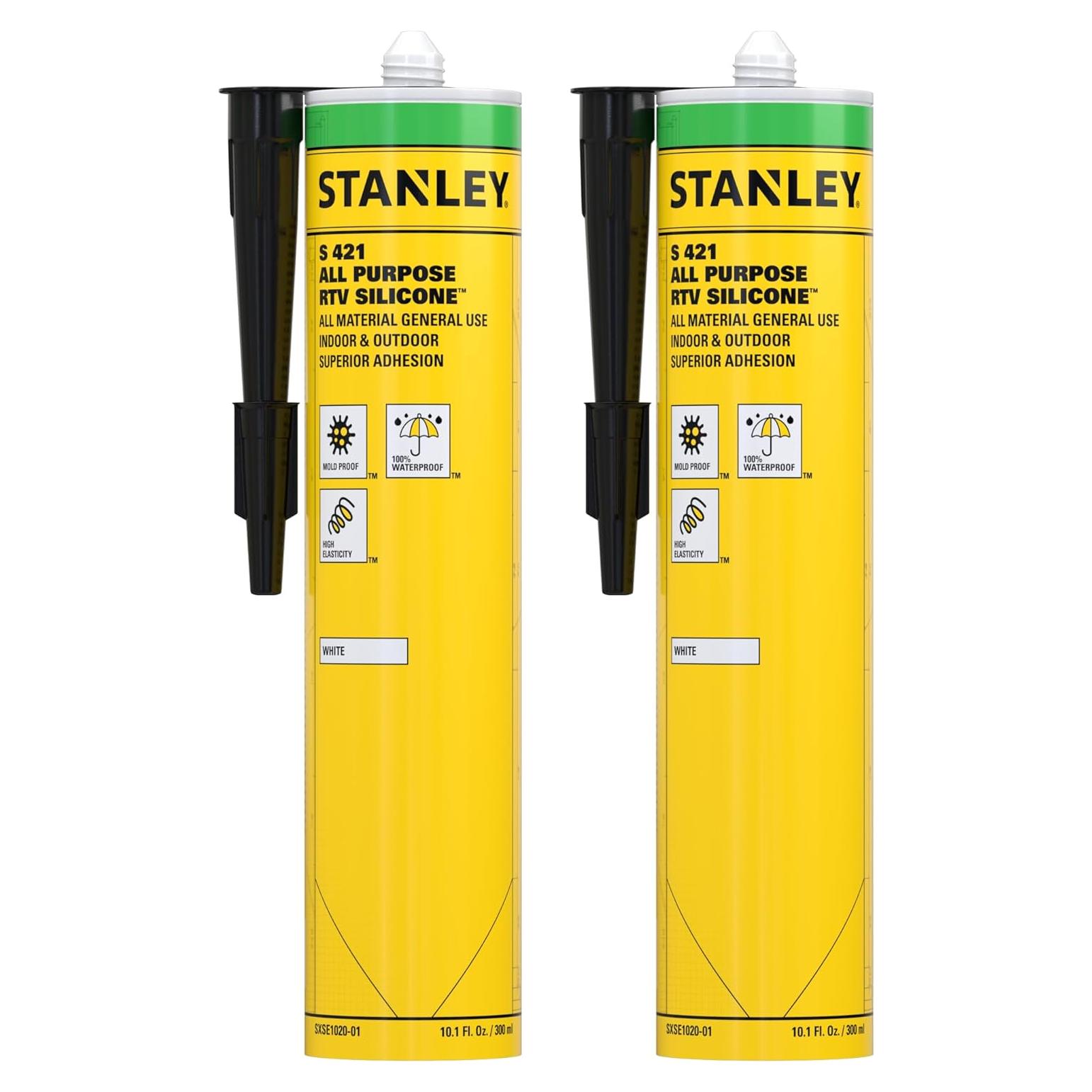 Sellador de Silicona RTV Stanley S421 Multiusos 2 Paquete 284g Blanco