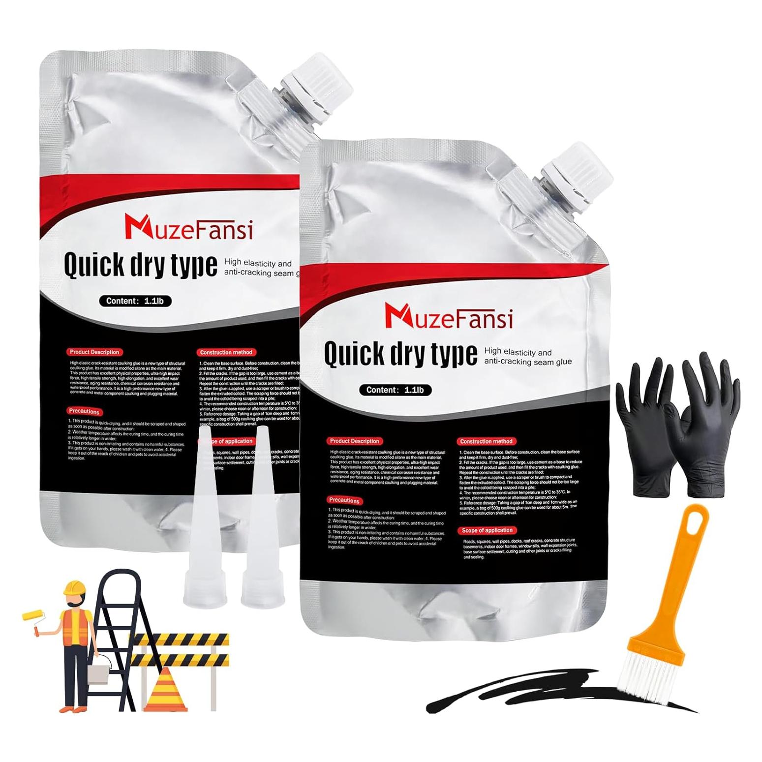 Rellenador de Grietas de Asfalto MuzeFansi 2 Pcs 0.99 kg