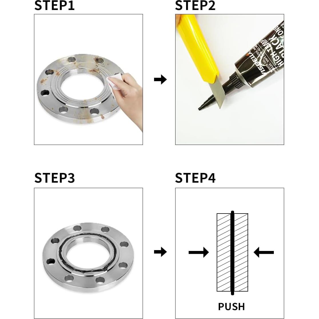 Sellador de Silicona RTV Visbella 3.7 OZ Negro Alta Temperatura