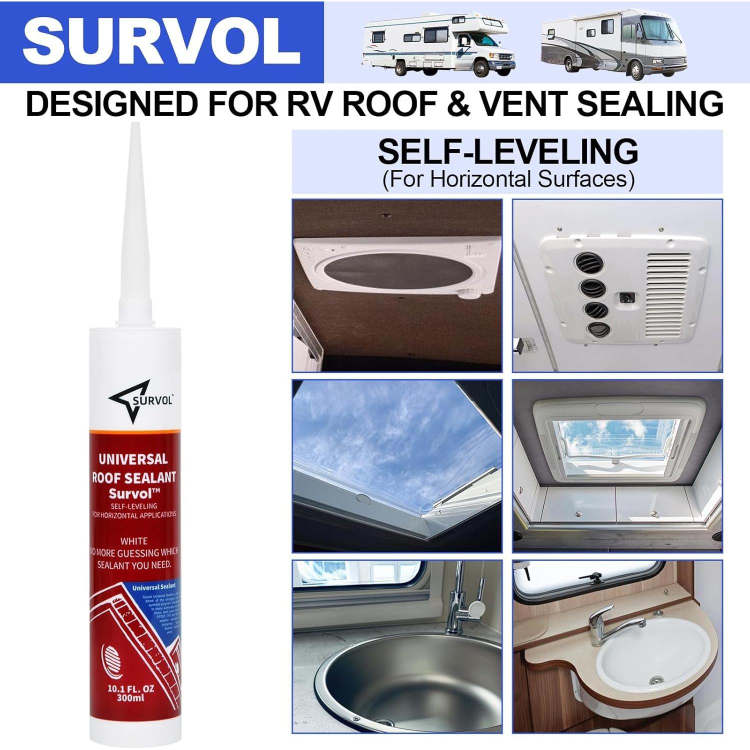 Sellador de Techo Autonivelante Survol - Blanco - 2 Paquetes