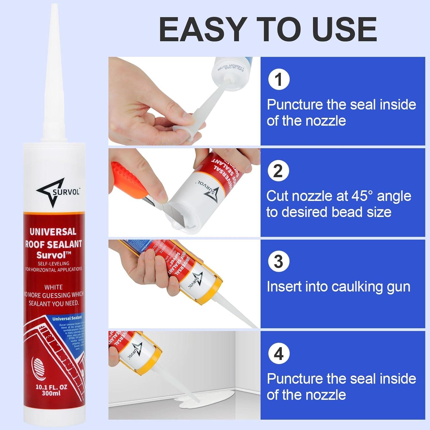 Sellador de Techo Autonivelante Survol - Blanco - 2 Paquetes