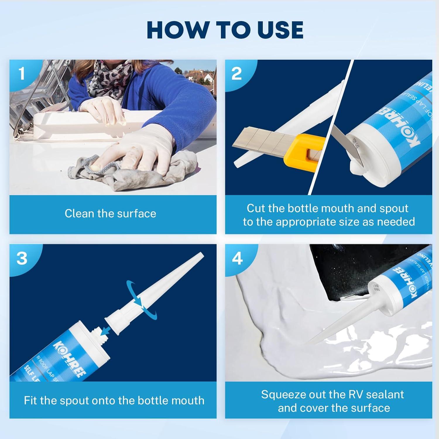 Sellador de Techo Autonivelante Kohree 2 Paquetes 0.96kg