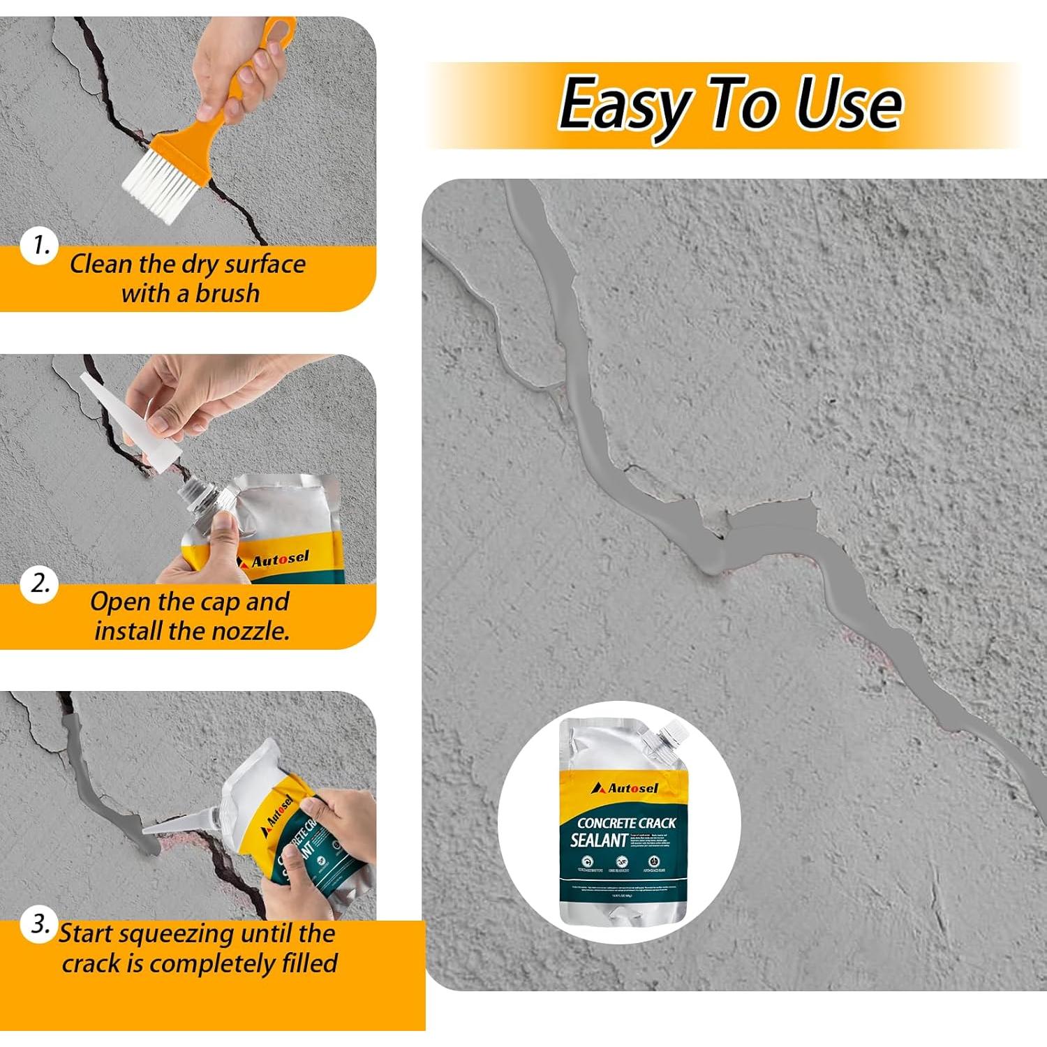 Relleno de Grietas de Concreto Autosel 1 kg - Secado Rápido, Impermeable