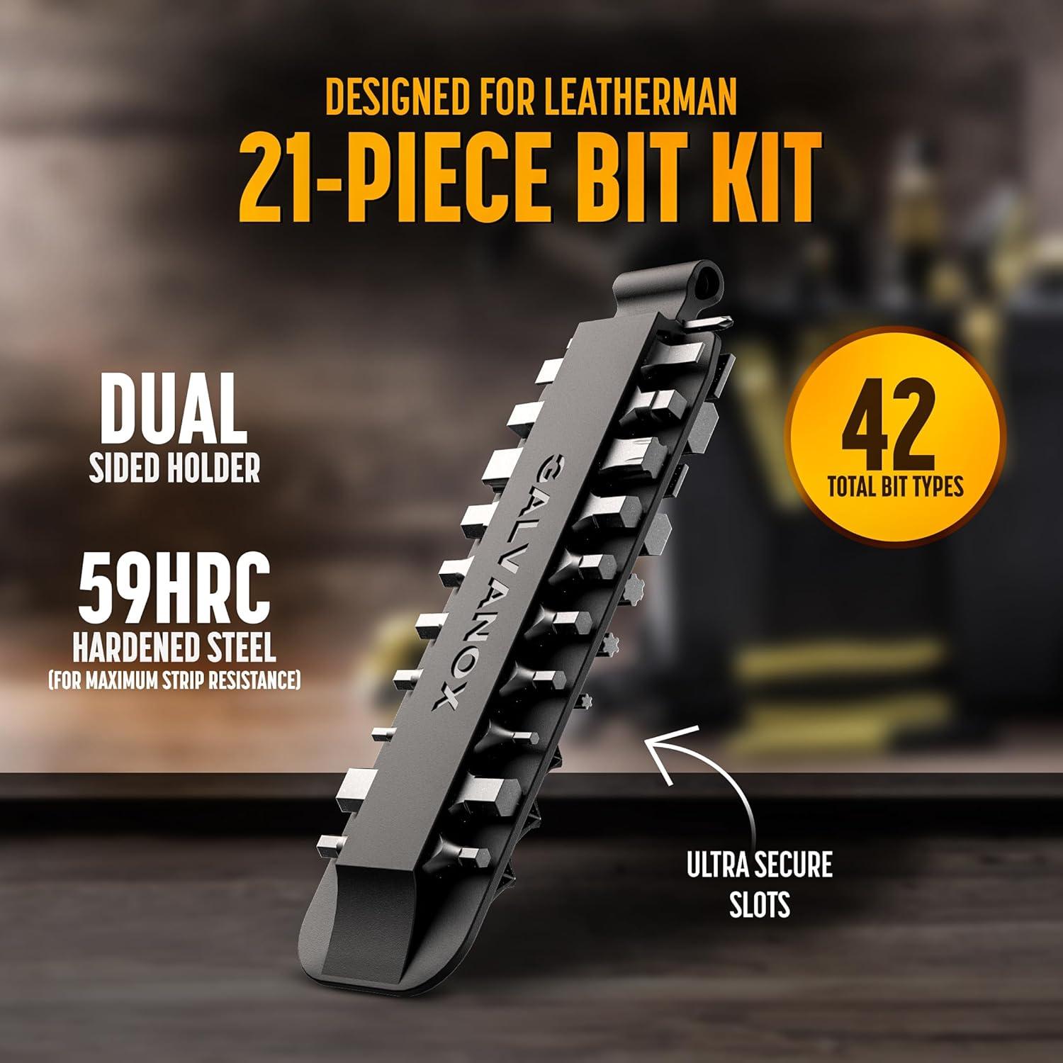 Kit de Brocas Planas Galvanox 21 Piezas Acero S2 para Leatherman